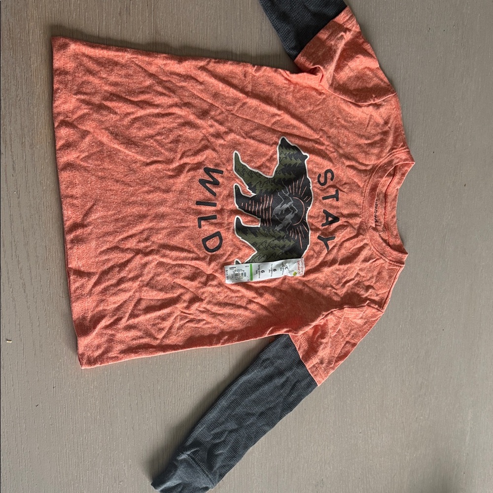 Jumping Beans Wild Dino Long Sleeve Tee - Orange and Black